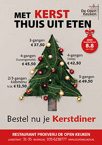 Kerstdiner restaurant De Open Keuken Hilversum