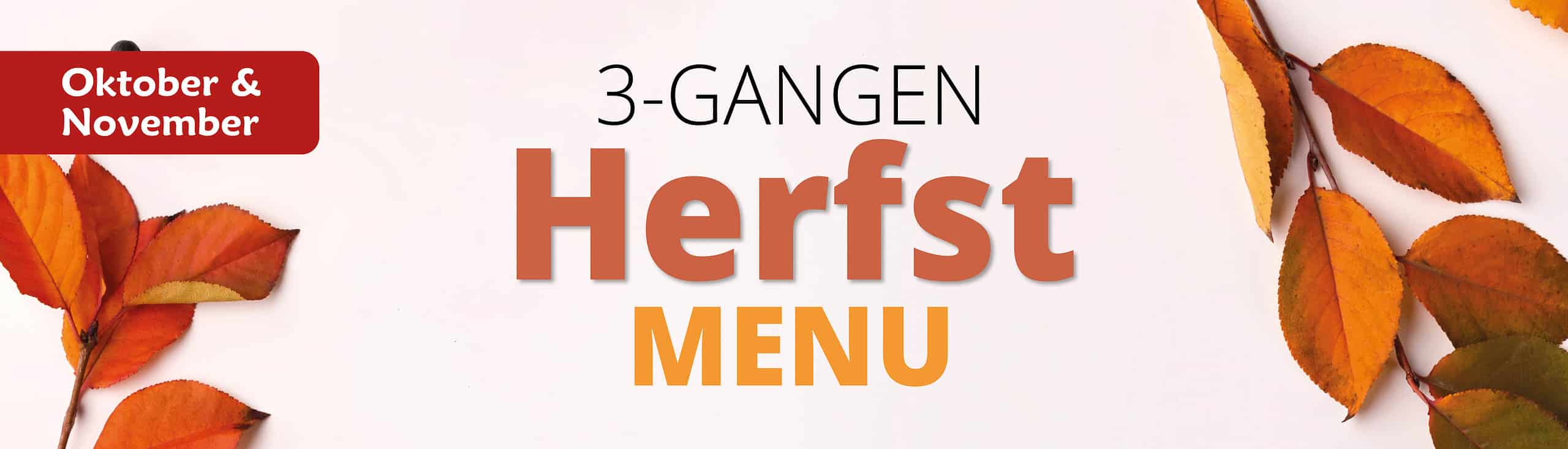 herfstmenu 3-gangen banner de open keuken hilversum